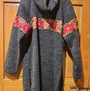 Boutique made embroidered sweater